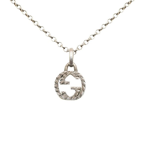 Gucci Interlocking G Necklace 455307 Silver Metal Men's GUCCI - Picture 2 of 6